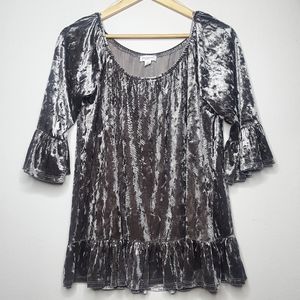 Velvet Scoop Neck Top